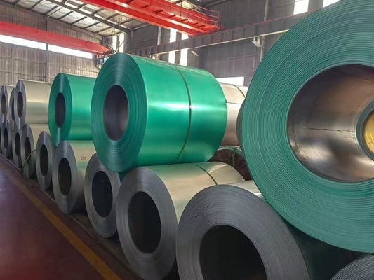 PPGI 0.09-0.7 espesor TDC51D hojas de acero galvanizado prepintadas bobina de color con fuerte color verde anticorrosión